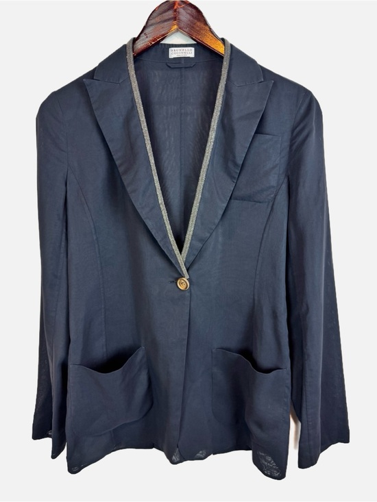 Brunello Cucinelli Jackets & Blazers - Brunello Cucinelli | Navy Single-Button Blazer, S